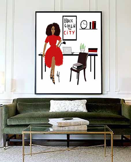 Black Girl In The City I Art Print