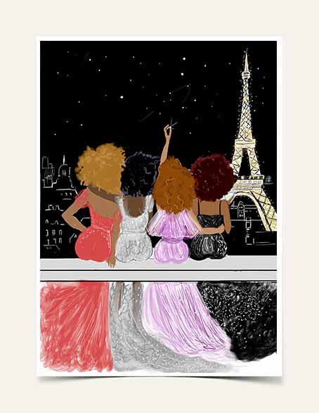 Paris-Night Art Print