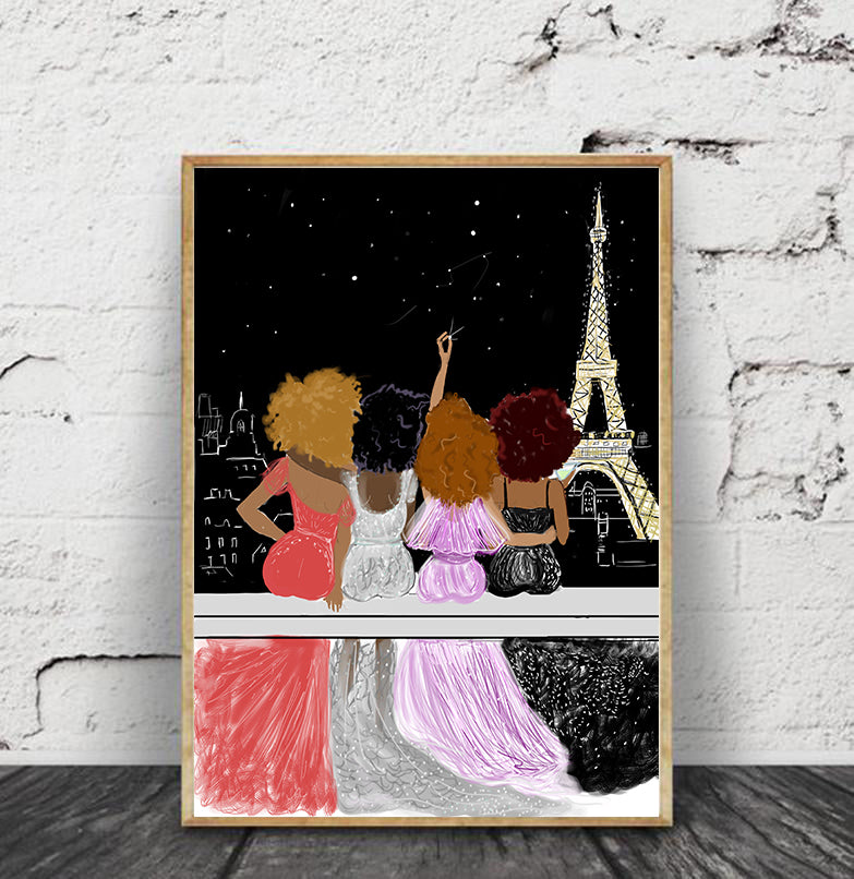 Paris-Night Art Print